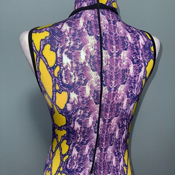 Fashion Queen Women M Dress Animal Print Maximalist Bodycon Unique Multicolor - Picture 3 of 8